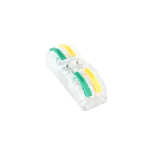 Conector de Fios em linha com Alavanca (2 Slots, Transparente) (Pacote com 10)
